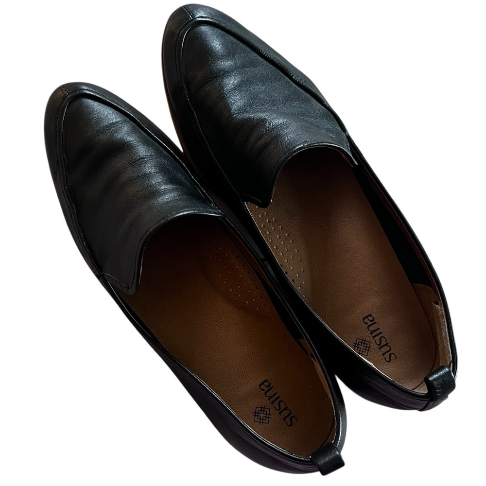 Susins Black Leather Loafers Preppy Academia size 8.5